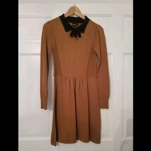 Asos Tan Peter Pan Collar Dress Size 4